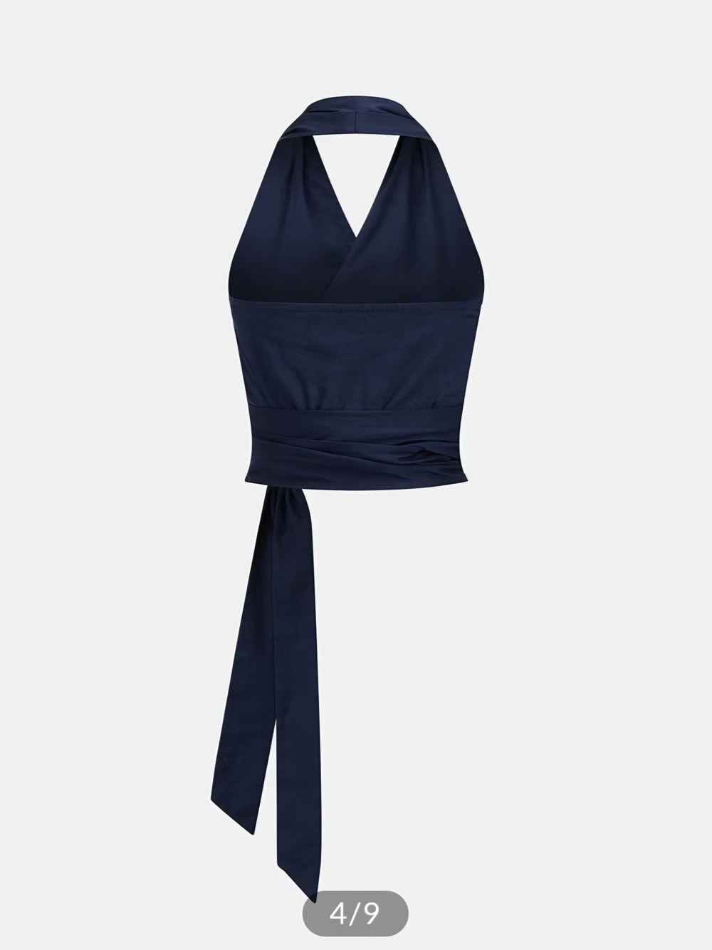Commense Cotton Linen Halter Wrap Top & Pants Set - Picture 4 of 6